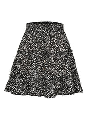 Ladies High Waist Ruffled Floral Printed A-Line Skirt