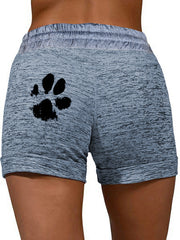 Women's printed bottoming quick-drying shorts yoga pants casual sports waist elastic shorts