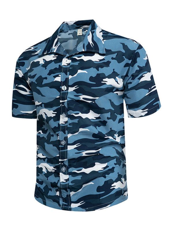 Summer new seaside casual Hawaiian short-sleeved shirt