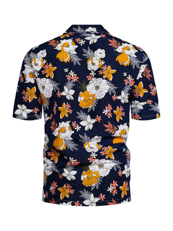 Summer new seaside casual Hawaiian short-sleeved shirt