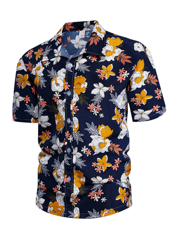 Summer new seaside casual Hawaiian short-sleeved shirt