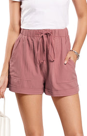 A-Line Lace-Up High-Waisted Wide Leg Shorts