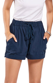 A-Line Lace-Up High-Waisted Wide Leg Shorts