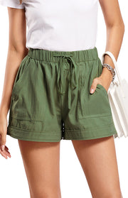 A-Line Lace-Up High-Waisted Wide Leg Shorts