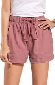 A-Line Lace-Up High-Waisted Wide Leg Shorts